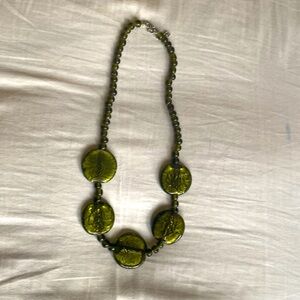 Green glass necklace